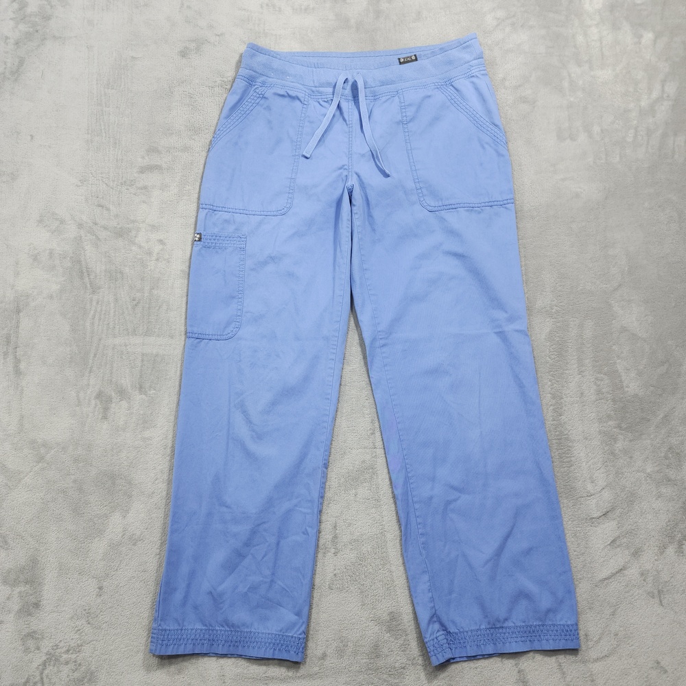Koi Pants Womens M Blue Cargo Twill Drawstring Straight Leg Scrub Uniform